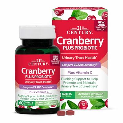 21st Century Cranberry Plus Probiotic Tablets, 60 Count