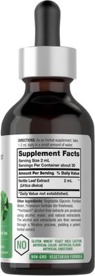 Horbach Nettle Leaf Extract Drops | 2 fl oz | Alcohol Free | Vegetarian Liquid Supplement | Non-GMO, Gluten Free Tincture