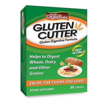 Healthy Digestives Gluten Cutter Enzyme Formula - Helps Improve your Bodies Gluten Digestion and Assist in Breaking Down Wheat, Dairy and Other Grains - Capsules - 30 Servings