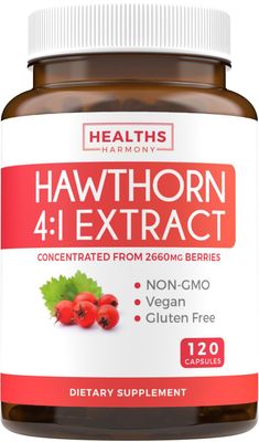 Super Potent Hawthorn Berry Extract Capsules - Hawthorn Berry Supplement Made from Extra Strength Concentrate to Support Heart and Digestive Health - Vegan Non-GMO &amp; Gluten Free (4 Month Supply)