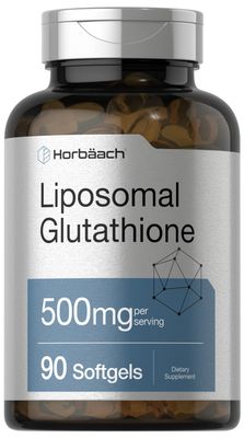 Horbaach Liposomal Glutathione Supplement 500mg | 90 Softgels | Non-GMO &amp; Gluten Free