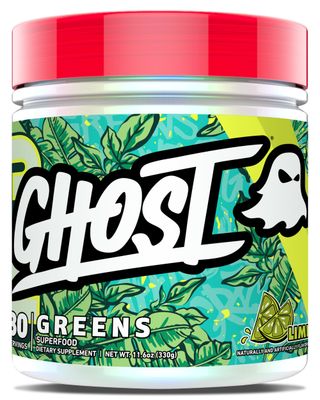 GHOST Greens Powder, Lime - 30 Servings - 19 Superfood Greens &amp; Reds Powder, Fruits, Vegetables, Spirulina, &amp; Chlorella, Prebiotics, 10 Billion CFU Probiotic &amp; Digestive Enzymes - Gluten-Free