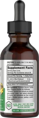 Horbach St Johns Wort Tincture | 2 Fl Oz | Alcohol Free | Vegetarian Liquid Extract | Non-GMO, Gluten Free Supplement