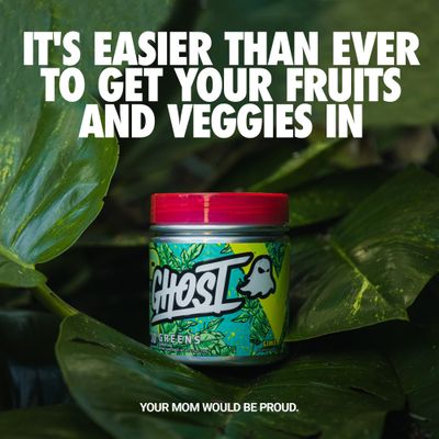GHOST Greens Powder, Lime - 30 Servings - 19 Superfood Greens &amp; Reds Powder, Fruits, Vegetables, Spirulina, &amp; Chlorella, Prebiotics, 10 Billion CFU Probiotic &amp; Digestive Enzymes - Gluten-Free