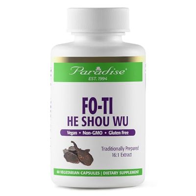 Paradise Herbs Fo Ti/He Shou Wu Root Extract, Dietary Supplement for Hair &amp; Skin Health, Gluten Free, 60 Vegetarian Capsules
