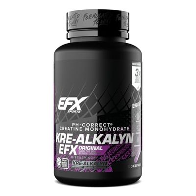 EFX Sports Kre-Alkalyn EFX | pH Correct Creatine Monohydrate Pill Supplement | Strength, Muscle Growth &amp; Performance | 60 Servings, 120 Capsules