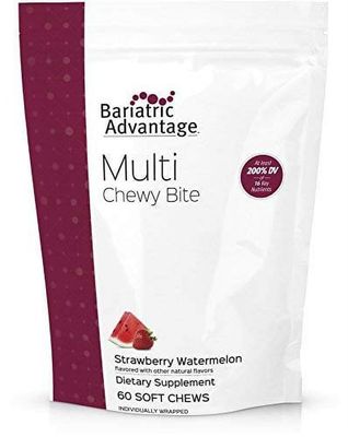 Bariatric Advantage Multi Chewy Bite - Soft Chew Multivitamin for Bariatric Surgery Patients - Chewable Multivitamin with Folic Acid, Vitamin D3 &amp; More - Strawberry Watermelon Flavor - 60 Count