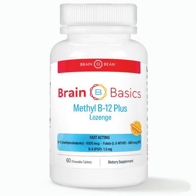 Extra Strength Methyl B-12 &amp; Methyl Folate - 60 Chewable Tablets, Orange Citrus Flavor - Bioactive Vitamin B12 &amp; B9 - Cellular Energy for Brain, Cardiovascular, Focus Support.