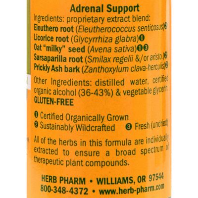 Herb Pharm Adrenal Support Liquid Herbal Formula with Eleuthero and Licorice Liquid Extracts - 1 Ounce