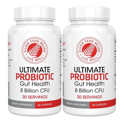 Silver Fern Ultimate Probiotic Supplement Vegicaps - Daily Metabolic Restoration, Proven Survivability, DNA Verified Multi-Strain Probiotic Capsules (2 Bottles - 120 Capsules)