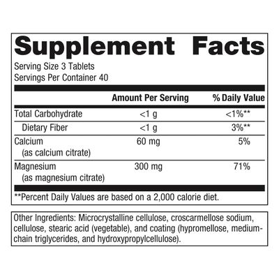 Metagenics Magnesium Citrate - 300 mg Magnesium & 60 mg Calcium (as Citrates) - Muscle & Bone Health Support* - Gluten-Free & Vegetarian - 120 Count