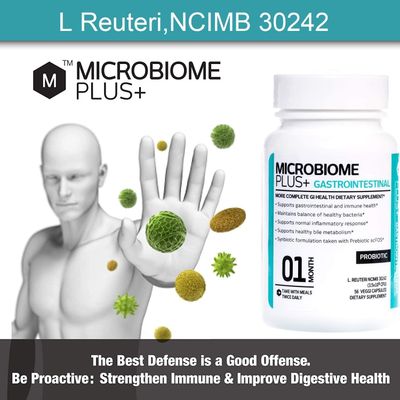 Microbiome Plus Gastrointestinal Probiotics L Reuteri NCIMB 30242 GI Digestive Supplements Capsule, Allergy Safe &amp; Gluten Free for Men and Women (1 Month Supply)