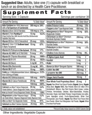 Emerald Labs Prenatal 1-Daily Multi - Prenatal Multivitamin with Methylated Folate, Iron, Whole-Food Blend &amp; More - Soy-Free, Gluten-Free - 30 Vegetable Capsules