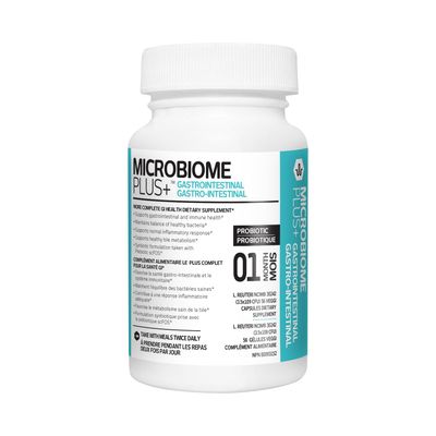 Microbiome Plus Gastrointestinal Probiotics L Reuteri NCIMB 30242 GI Digestive Supplements Capsule, Allergy Safe &amp; Gluten Free for Men and Women (1 Month Supply)