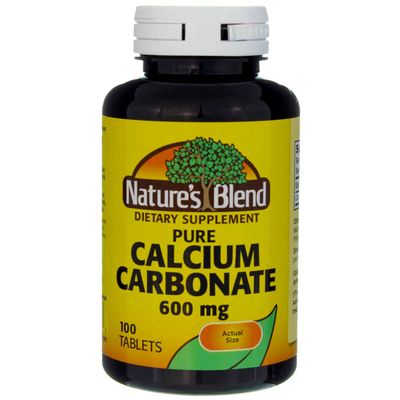Nature&#39;s Blend Pure Calcium Carbonate 600 mg 100 Tabs (1684)