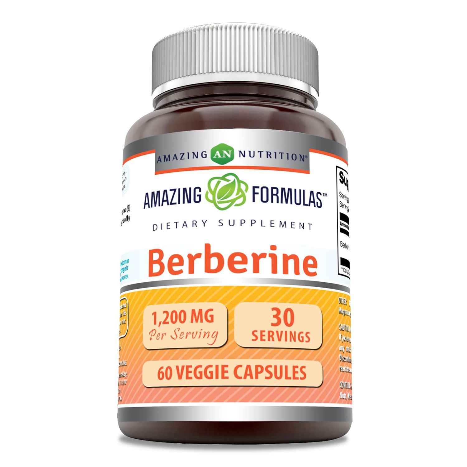 Amazing Formulas Berberine Supplement | 1200 Mg per Serving | 60 Veggie Capsules | Non-GMO | Gluten-Free | Made in USA