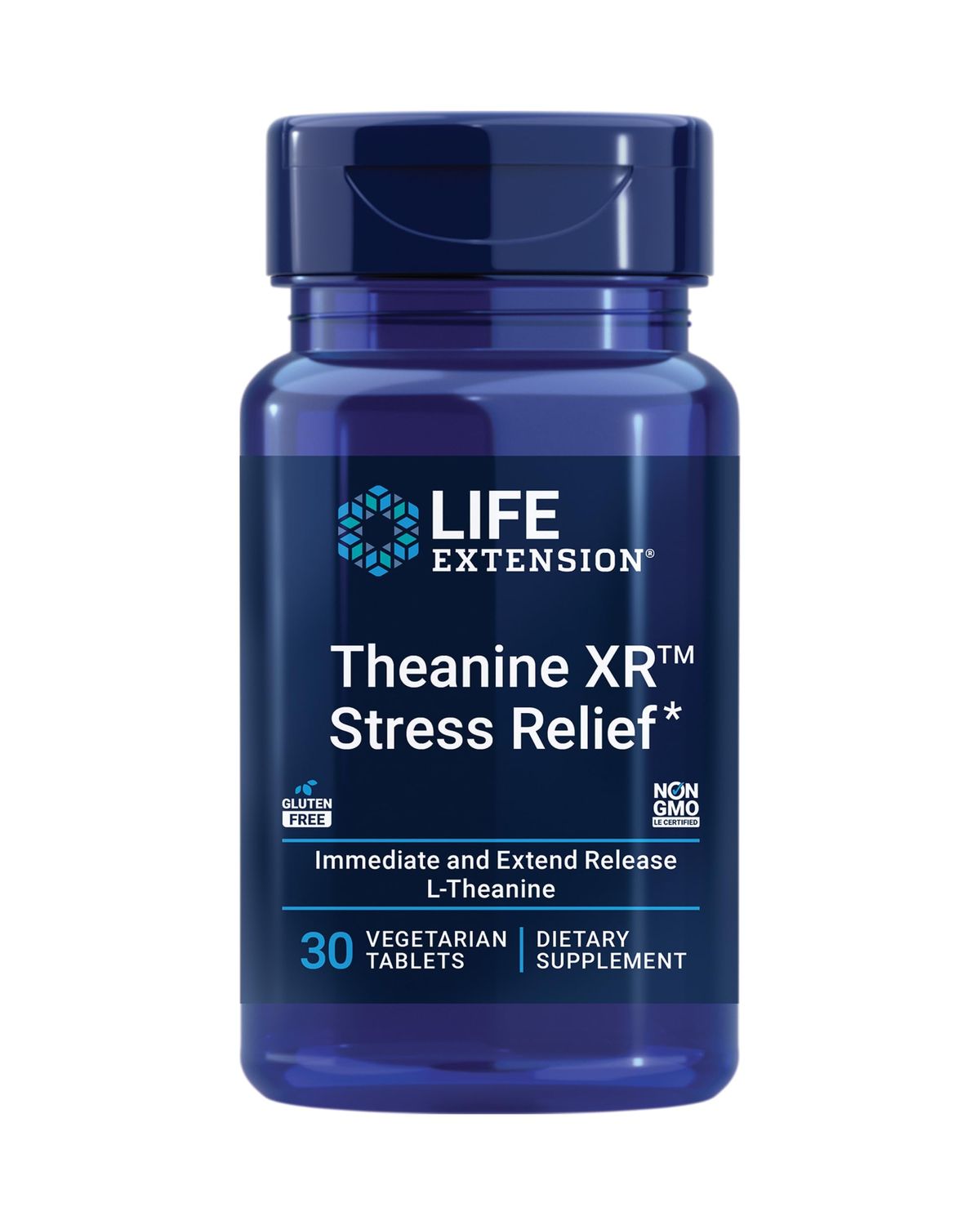 Life Extension Theanine XR Stress Relief - L-Theanine - Promotes a Calm Response to Daytime Stress - Non-GMO, Gluten-Free, Vegetarian - 30 Tablets