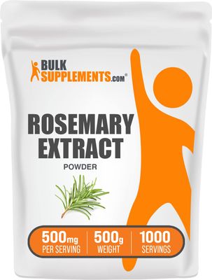 BulkSupplements.com Rosemary Extract Powder - Rosemary Supplements, from Rosemary Herb - Herbal Supplement, Gluten Free, 500mg per Serving, 500g (1.1 lbs) (Pack of 1)