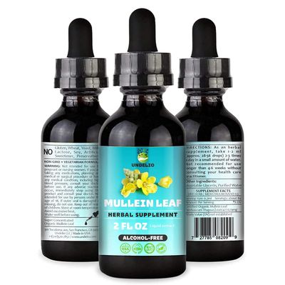 Undelio&#39;s Herbal Mullein Leaf Extract - Organic &amp; Alcohol-Free Tincture for Respiratory, Lung, Sleep &amp; Digestive Support - Non-GMO, Vegan - 2 fl. Oz for Immune Health &amp; Lung Detox