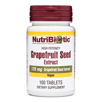 NutriBiotic - Grapefruit Seed Extract Tablets 125mg, 100 Count | Premium Grade GSE with Bioflavonoids | Potent Immune &amp; Overall Health Support | Easy to Swallow | Vegan, Gluten Free, Non-GMO