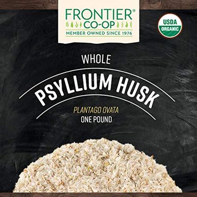 Frontier Co-op Organic Psyllium Husk 1lb - Whole Psyllium Husk, Organic & Kosher - Psyllium Husk Fiber for Baking, Psyllium Nutritional Supplement for Digestion, Psyllium Husk Powder Bulk