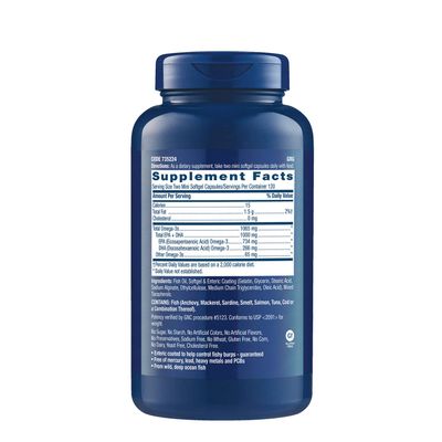 GNC Triple Strength Omega-3 Fish Oil Mini's 1000mg | Heart, Brain, Joint &amp; Eye Support with EPA &amp; DHA | Non-GMO Gluten Free | 240 Mini Softgels