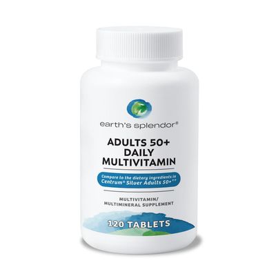 Earth&#39;s Splendor Adults 50+ Daily Vitamin- Overall Wellness Support, Daily Nutrients, 120 Day Supply