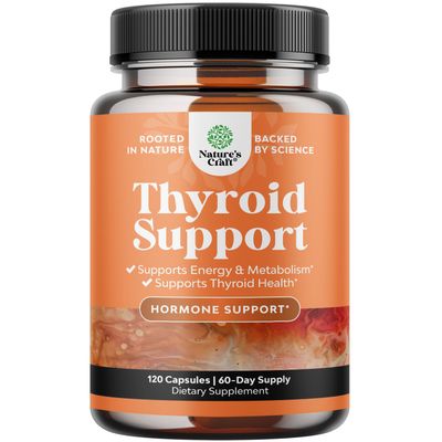 Herbal Thyroid Support Complex - Iodine Thyroid Supplement with L Tyrosine Bladderwrack Kelp Selenium and Ashwagandha - Mood Enhancer Energy Supplement for Thyroid Health - 120 Halal Capsules
