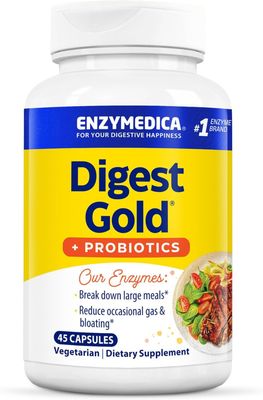 Enzymedica Digest Gold + Probiotics, 2-in-1 Formula for Gut Health, Digestive Enzymes &amp; 1.5 Billion Active Probiotic Cultures, 45 Count