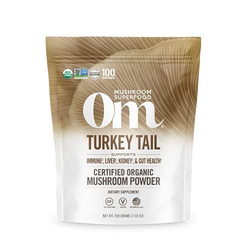 OM Mushroom Superfood Turkey Tail Organic Mushroom Powder Pouch, 7.05 Ounce, 100 Servings, Immune Support, Polysacchrides, Beta-Glucans, Gut Health &amp; Holistic Defense Mushroom Supplement
