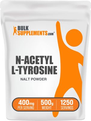 BulkSupplements.com N-Acetyl L-Tyrosine Powder -Tyrosine Supplement, NALT Powder - Amino Acid Supplement, Unflavored &amp; Gluten Free, 400mg per Serving, 500g (1.1 lbs) (Pack of 1)