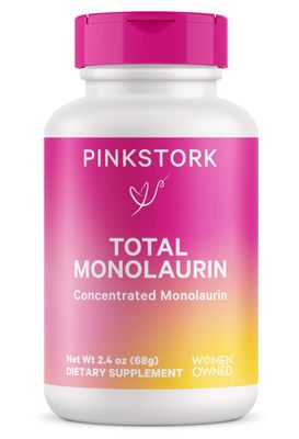 Pink Stork Monolaurin - Morning Sickness Support, Concentrated Monolaurin from Natural Coconut - Immune Support, Gut Health, &amp; Digestive Wellness - 750 mg per Serving - 2.4 oz