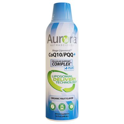 Aurora Nutrascience, Mega-Liposomal CoQ10/PQQ+ Vitamin C, Gluten Free, Non-GMO, Sugar Free, Organic Fruit Flavor, 16 fl oz (480 mL)