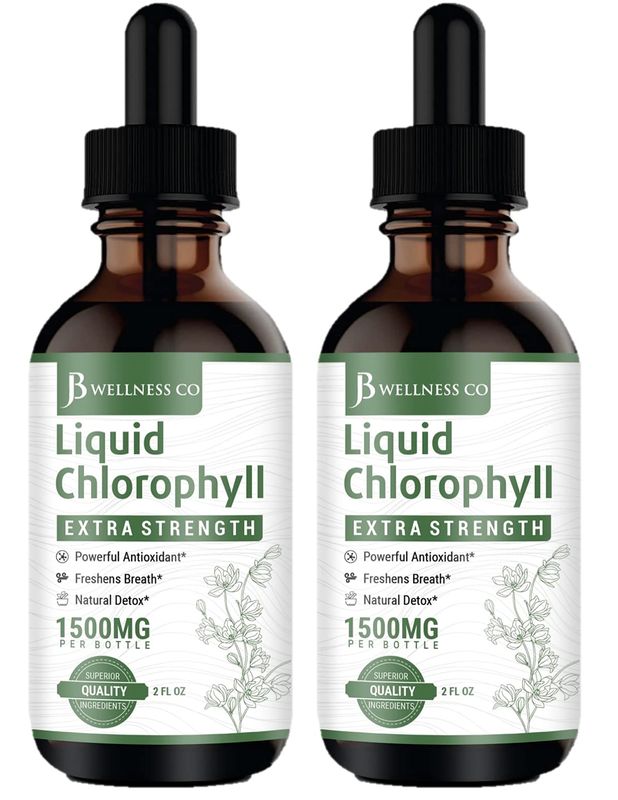 [2-Pack] Liquid Chlorophyll Drops - All-Natural Concentrate - Immune System Support, Energy Booster, and Digestion - from Mulberry Leaves - 240 Servings - [2-Pack]