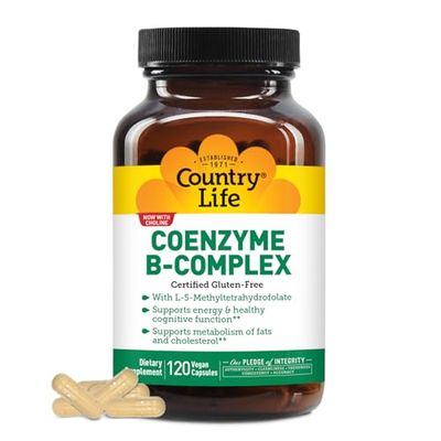 Country Life, Coenzyme B-Complex Vitamin, Support Energy and Metabolism, Daily Supplement, 120 ct