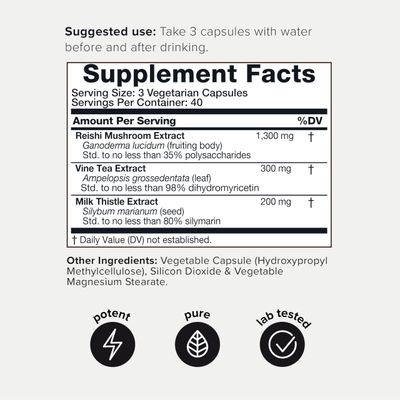 Toniiq Ease with DHM - Full Liver Support for a Night Out - 120 Capsules - 50x Super Concentrated Extract