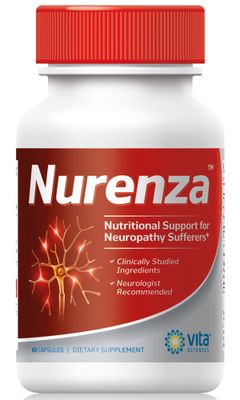 Vita Sciences Nurenza Neuropathy Supplement for Nerve Health and Fast Repair. Natural R-ALA Form 40x Strength with Vitamins and Antioxidants to Renew and Revitalize Feet, Hands, Legs, and Toes. 60 Ct.