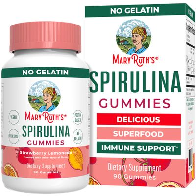 MaryRuth Organics Spirulina Gummies Made with Organic Spirulina | Superfood Gummies for Ages 14+ | Vegan | Non-GMO | 90 Count