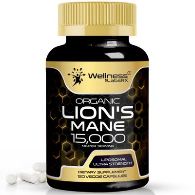 Lions Mane Supplement Capsules - 120 Count - Mushroom Supplement, Brain Supplements for Memory and Focus, Lion&#39;s Mane Mushroom Capsules Organic - Cognitive and Immune Support, Focus Supplement