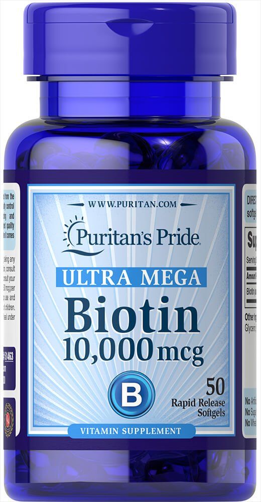 Puritan&#39;s Pride Ultra Mega Biotin 10000 Mcg 50 Count