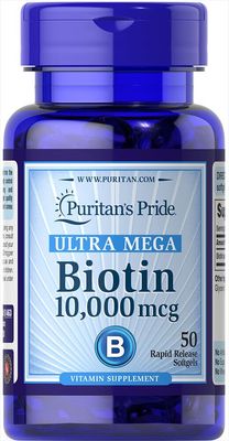 Puritan&#39;s Pride Ultra Mega Biotin 10000 Mcg 50 Count