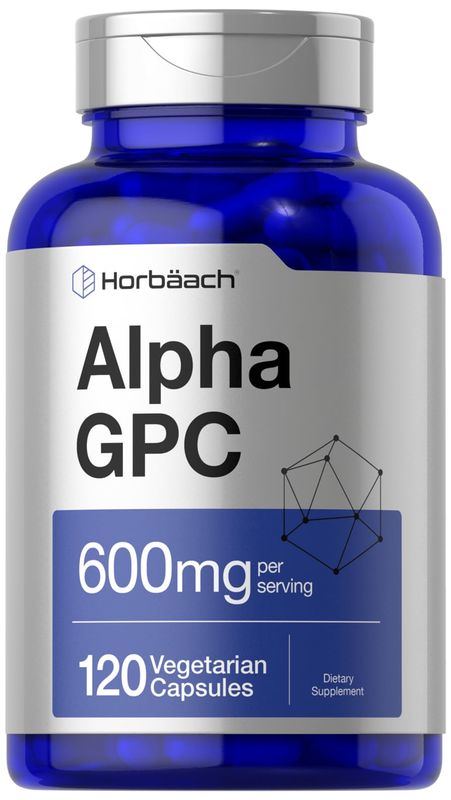 Horbach Alpha GPC 600mg | 120 Capsules | Vegetarian, Non-GMO &amp; Gluten Free Choline Supplement | Supports Healthy Memory, Focus and Clarity