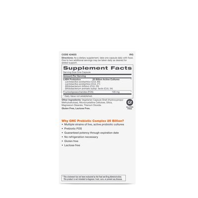 GNC Probiotic Complex - 25 Billion CFUs (30 Capsules)