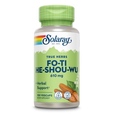 Solaray Fo-Ti 610 mg - Herbal Support for Aging, Longevity, and Hair, Skin &amp; Nails - Vegan - 60-Day Money-Back Guarantee - 100 Servings, 100 VegCaps