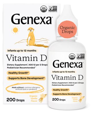 Genexa Infants Vitamin D Liquid Drops for Newborn, Baby &amp; Toddler | Bone Development | Delicious Organic Vanilla Flavor | Certified Organic, Gluten Free, &amp; Non-GMO | 270 Servings (3 Pack)