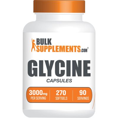 BulkSupplements.com Glycine Capsules - Glycine Supplements, Glycine 3000mg - Amino Acid Supplement, Gluten Free, 3 Capsules per Serving, 270 Capsules (Pack of 1)