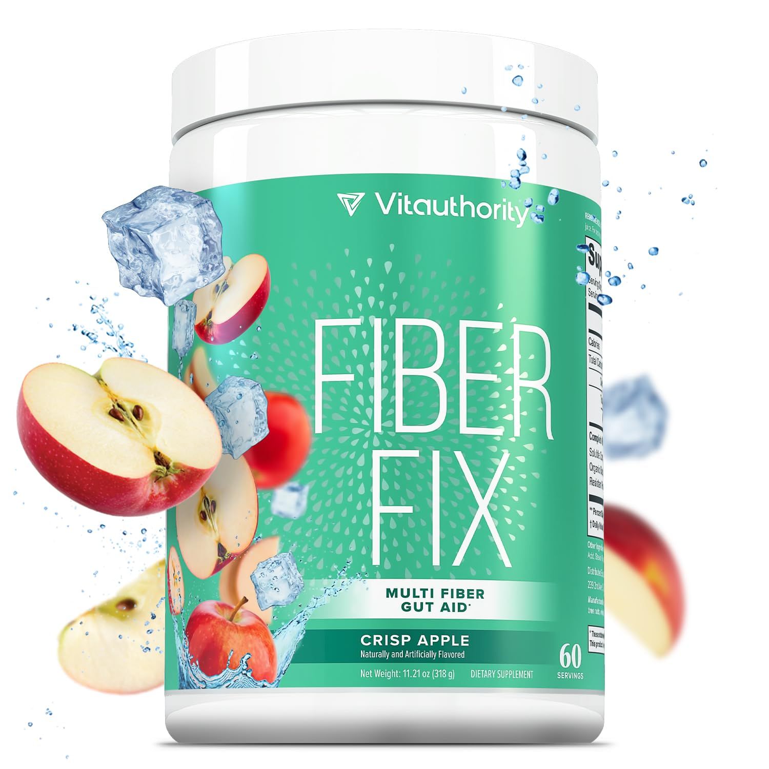 Fiber Supplement Colon Cleanse Prebiotic Powder Detox | Colon Cleanse Detox for Women | Digestive Health Regularity Satiety &amp; Bloating Relief for Women Gut Cleanser &amp; Powder Apple Flavored 60 Servings