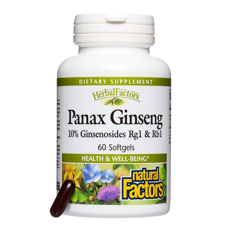 HerbalFactors by Natural Factors, Panax Ginseng, Promotes Resistance to Everyday Stress and a Healthy Well-Being, 60 softgels (60 servings)