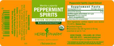 Herb Pharm, Peppermint Spirits Organic, 1 Fl Oz