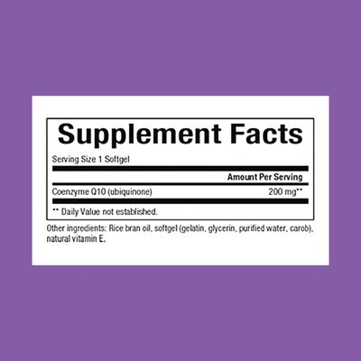 Natural Factors Coenzyme Q10 200 mg, Natural Coenzyme Q10 Supplement for Energy, Heart and Cognitive Support, 60 Softgels